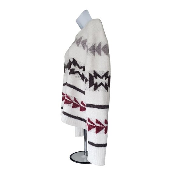 NWOT POL Luxe Chenille Tribal Aztec Boho Southwestern Oversize White Sweater MED - Picture 5 of 10